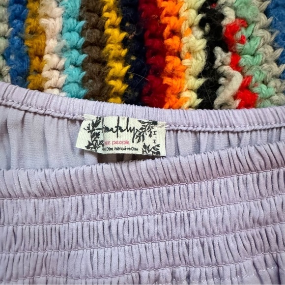 Free People Another Round Bodysuit Puff Sleeved Medium Lavender Purple - Picture 5 of 6